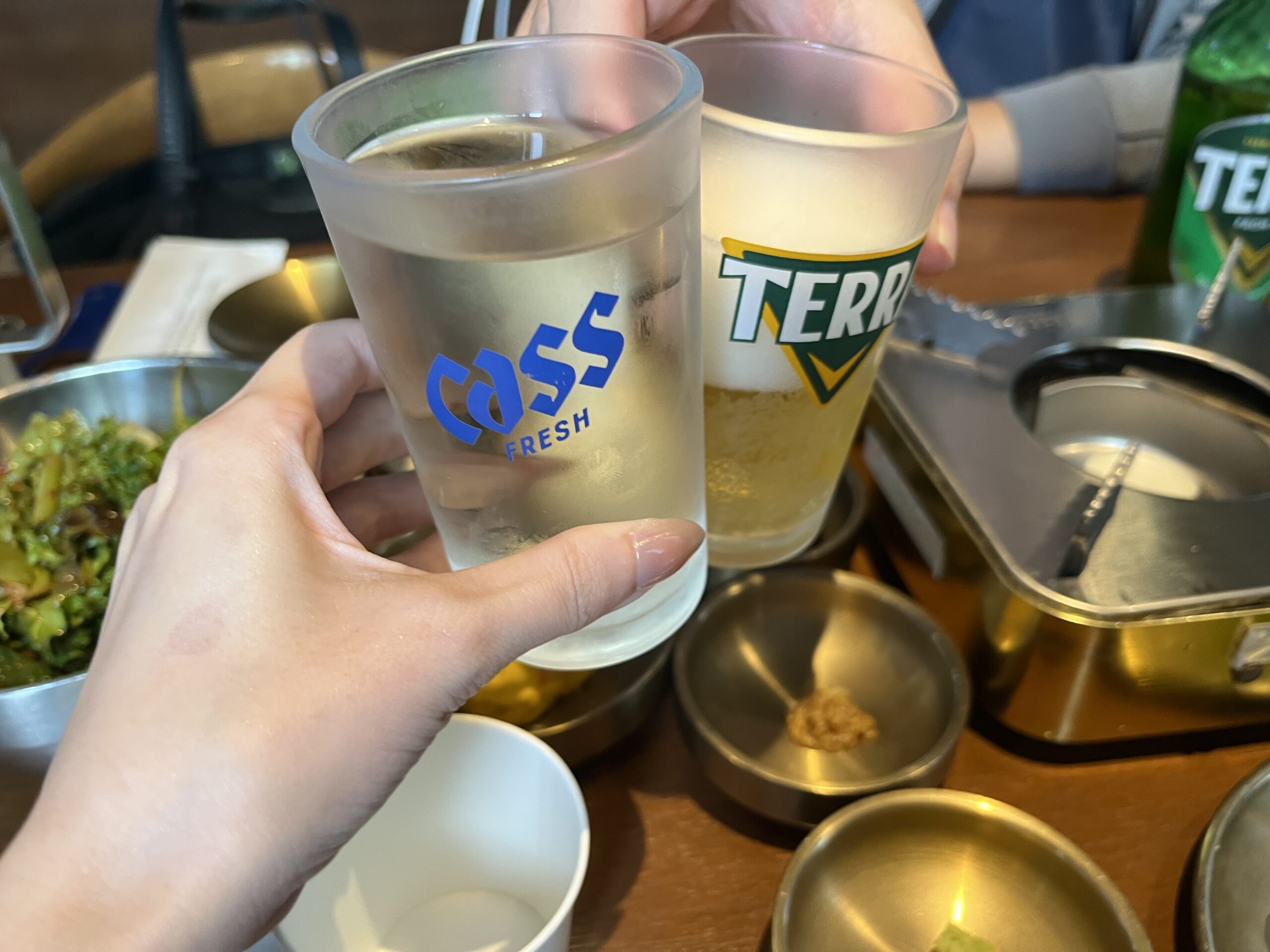 ソリャミョッ西面店での乾杯のドリンク